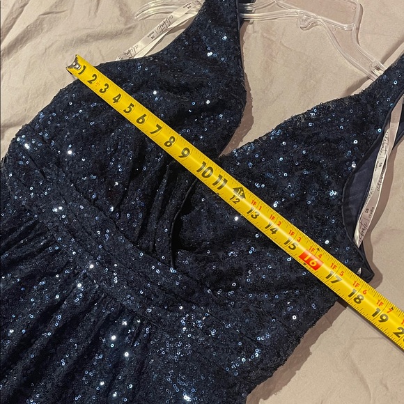 Celebrate Db Studio Elegant Sequin Navy Blue Maxi Dress Plus 16 - Picture 11 of 14